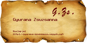 Gyurana Zsuzsanna névjegykártya